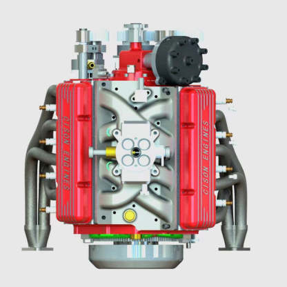 👍CISON Gasoline OHV V8 Small-block Engine Model Kits 4-Stroke 44cc Water-Cooled 1/6