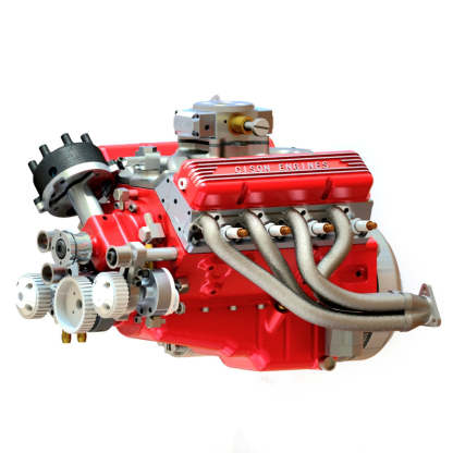 👍CISON Gasoline OHV V8 Small-block Engine Model Kits 4-Stroke 44cc Water-Cooled 1/6