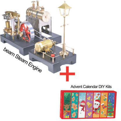 🚂RETROL DIY Steam Beam Engine Model with Boiler & Centrifugal Flyball Governor Model Assembly Kit