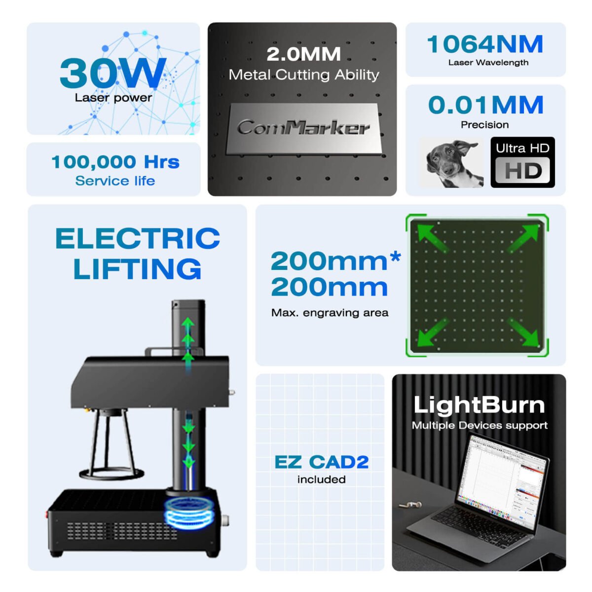 🔎B4 30W Fiber Laser Engraver Machine