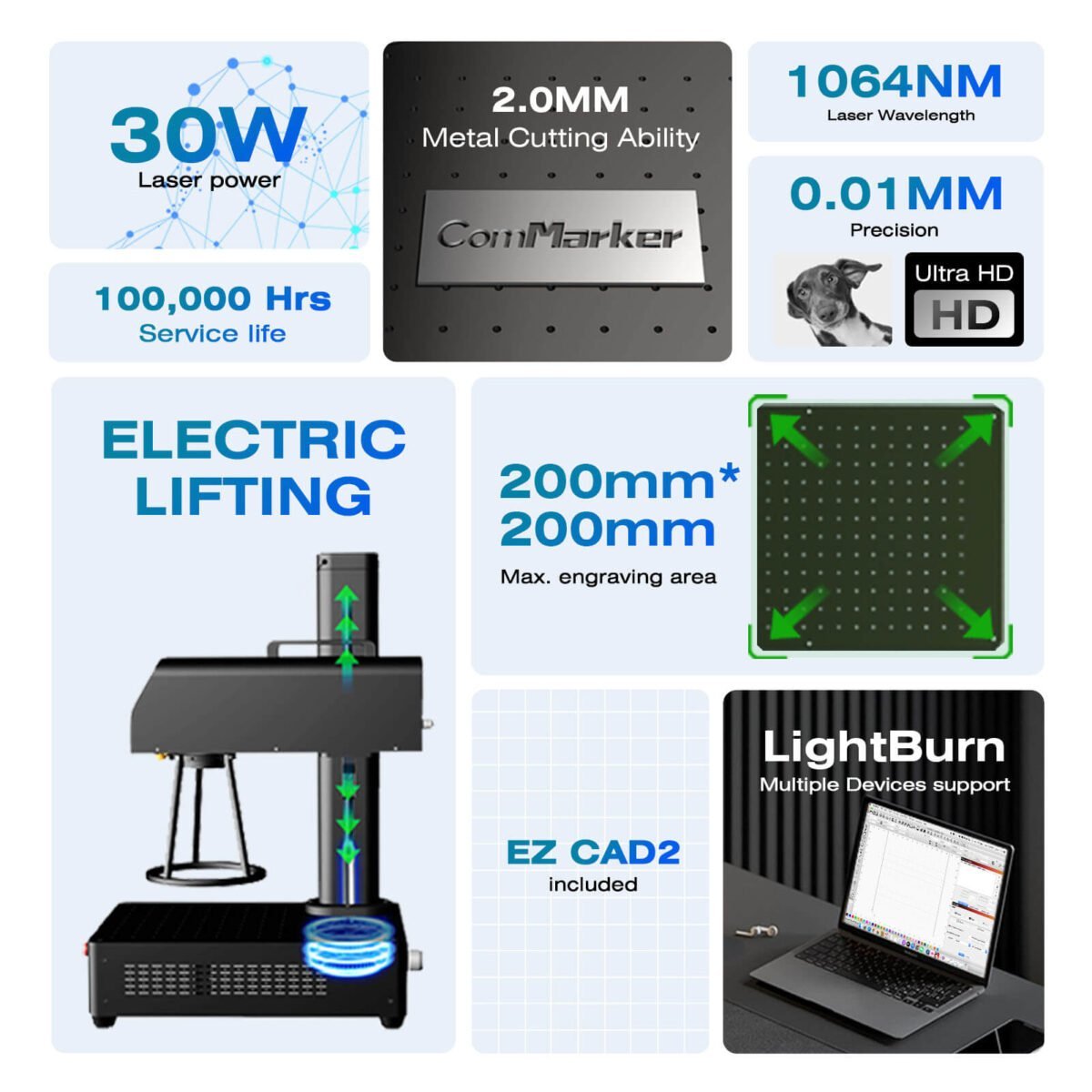 🔎B4 30W Fiber Laser Engraver Machine