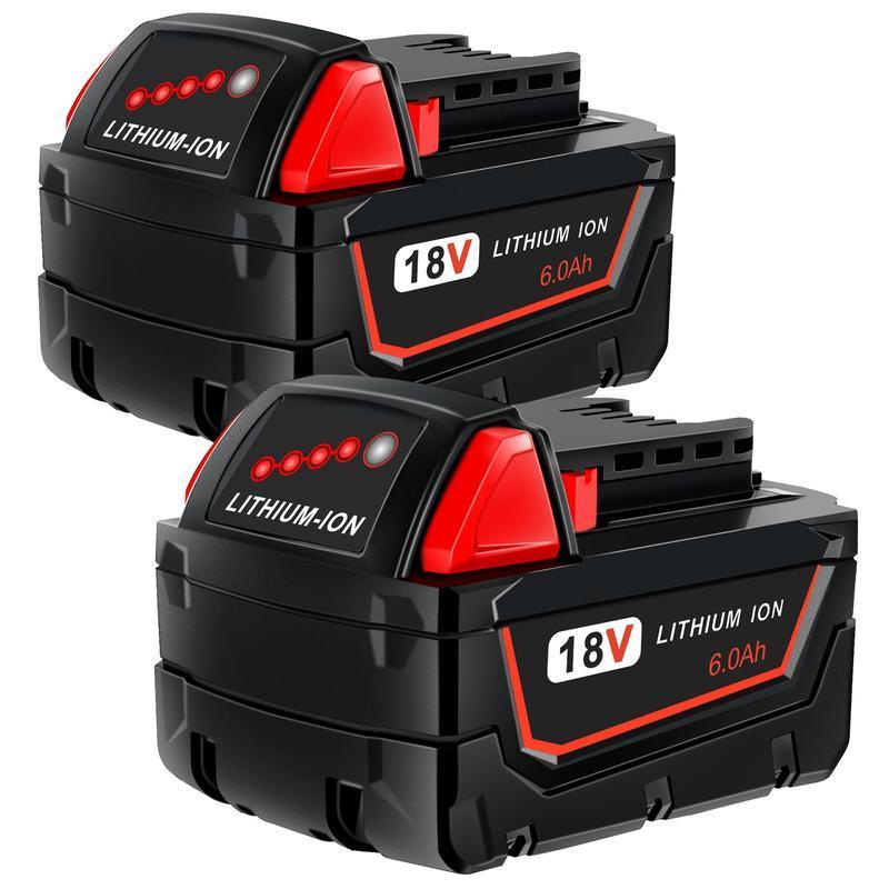 🔋4 Pack 6.0Ah 18V M18 Lithium Batteries Replacement for Milwaukee M18 Battery, Perfectly Compatible with Milwaukee Original Charger