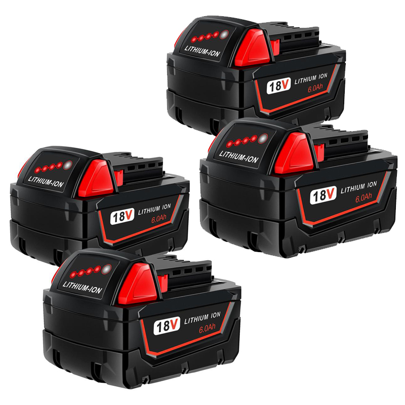 d4 Pack 6.0Ah 18V M18 Lithium Batteries Replacement for Milwaukee M18