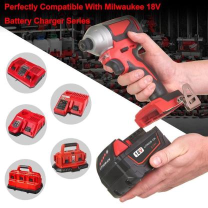 🔋4 Pack 6.0Ah 18V M18 Lithium Batteries Replacement for Milwaukee M18 Battery, Perfectly Compatible with Milwaukee Original Charger