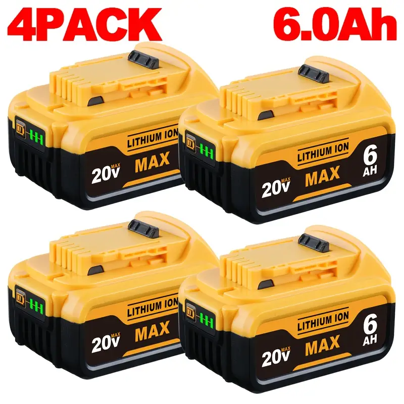 🔋4 Pack 6.0Ah 18V M18 Lithium Batteries Replacement for Milwaukee M18 Battery, Perfectly Compatible with Milwaukee Original Charger