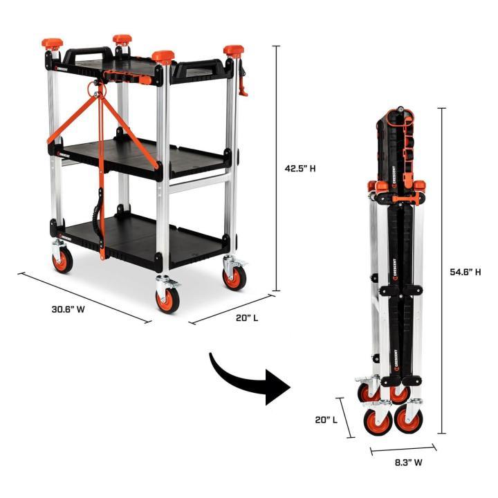 3 Shelf Folding Cart