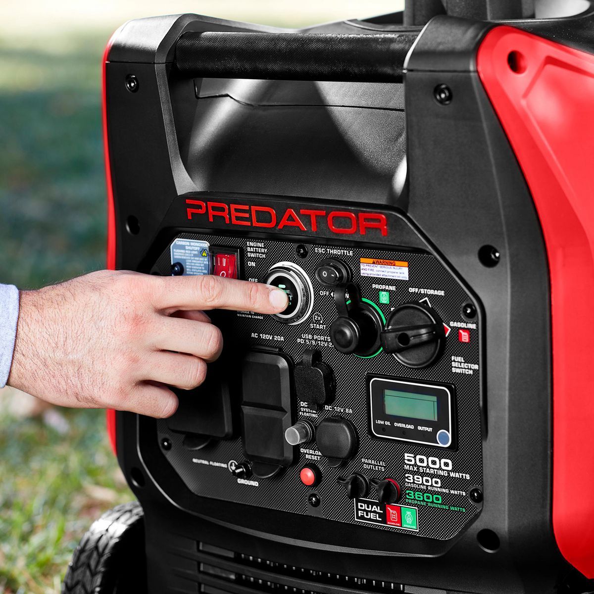 PREDATOR 5000 Watt Dual-Fuel SUPER QUIET Inverter Generator with Remote Start and CO SECURE Technology