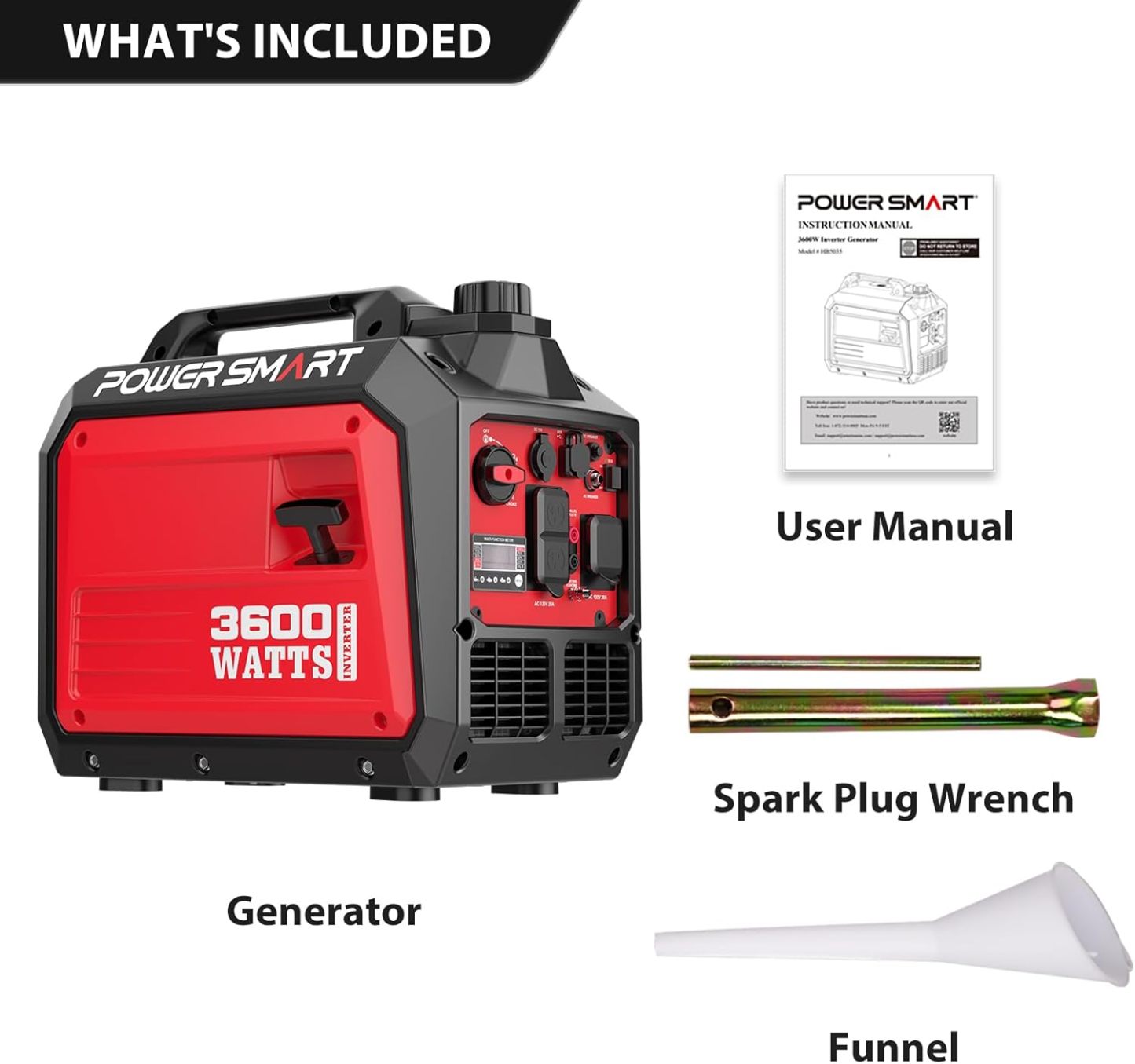 PowerSmart 3600-Watt Portable Inverter Generator with Quiet