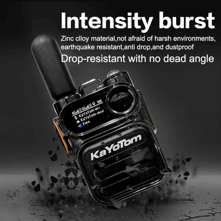 KaYoTom M11 Global Walkie Talkie Unlimited Range Encrypted Two-Way Radio - 72H Battery, HD Audio, Lightweight & LED Flashlight, 172 Countries Coverage