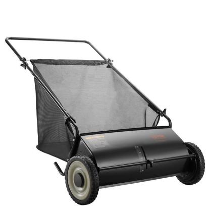 Lawn Sweeper Push Leaf Grass Collector 26"" 7 Cu. Ft. Capacity Adjustable