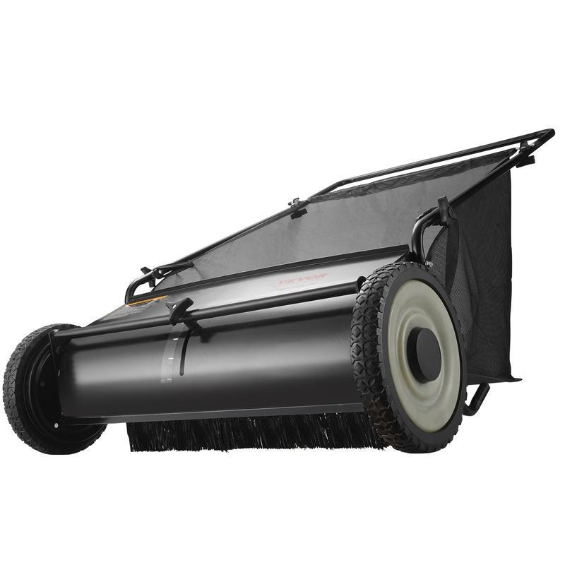 Lawn Sweeper Push Leaf Grass Collector 26"" 7 Cu. Ft. Capacity Adjustable