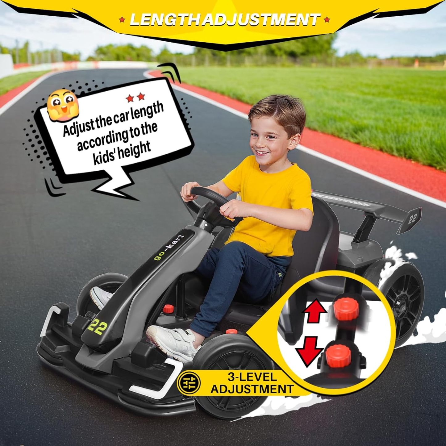 24V Kids Go Kart 300W Drift Kart 