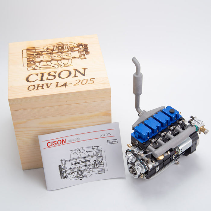 CISON L4-175 17.5cc Miniature OHV Four-cylinder Four-Stroke Engine Kits that Runs on Gas for RC Cars Ships
