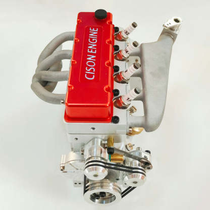 CISON L4-175 17.5cc Miniature OHV Four-cylinder Four-Stroke Engine Kits that Runs on Gas for RC Cars Ships