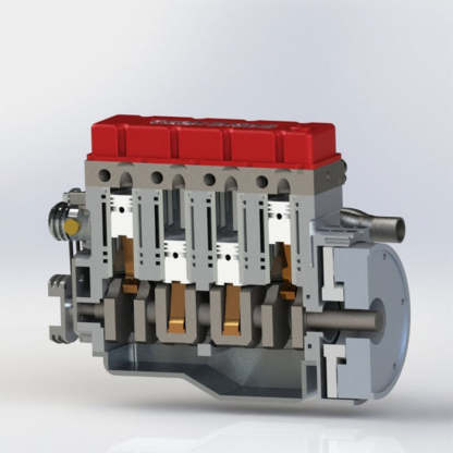 CISON L4-175 17.5cc Miniature OHV Four-cylinder Four-Stroke Engine Kits that Runs on Gas for RC Cars Ships