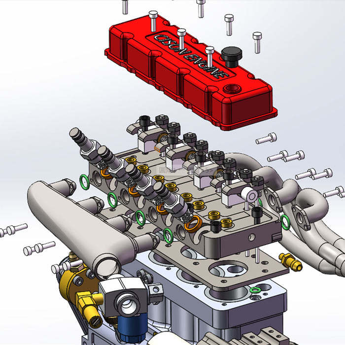 CISON L4-175 17.5cc Miniature OHV Four-cylinder Four-Stroke Engine Kits that Runs on Gas for RC Cars Ships