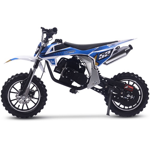 MotoTec Warrior 52cc 2-Stroke Kids Gas Dirt Bike Blue