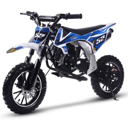 MotoTec Warrior 52cc 2-Stroke Kids Gas Dirt Bike Blue
