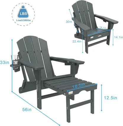 ⛱️ Mdeam Folding Outdoor Adirondack Chairs Weather Resistant for Patio