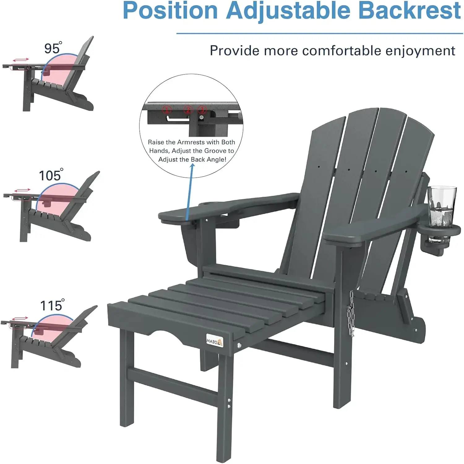 ⛱️ Mdeam Folding Outdoor Adirondack Chairs Weather Resistant for Patio
