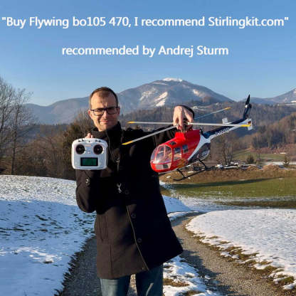 🛩️FLYWING BO105 470 Size Scale GPS Heli Drone 2.4G 6CH Big Military RC Helicopter With H1 Flight Controller