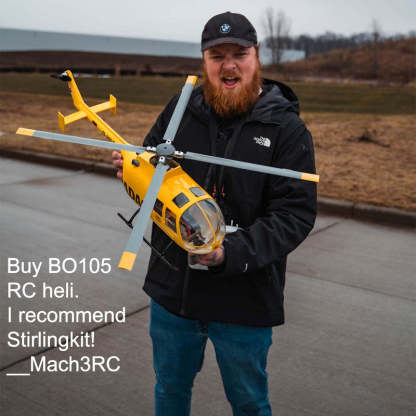 🛩️FLYWING BO105 470 Size Scale GPS Heli Drone 2.4G 6CH Big Military RC Helicopter With H1 Flight Controller