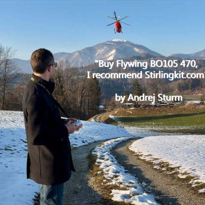 🛩️FLYWING BO105 470 Size Scale GPS Heli Drone 2.4G 6CH Big Military RC Helicopter With H1 Flight Controller