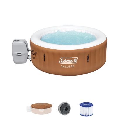 Inflatable Tub Round Portable Outdoor Spa with 20 Soothing Air Nozzles and Cover