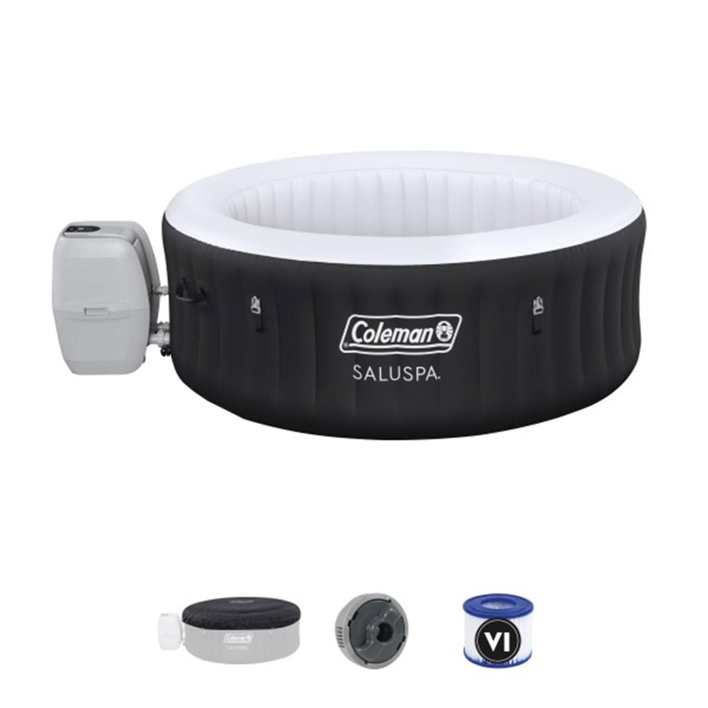 Inflatable Tub Round Portable Outdoor Spa with 20 Soothing Air Nozzles and Cover