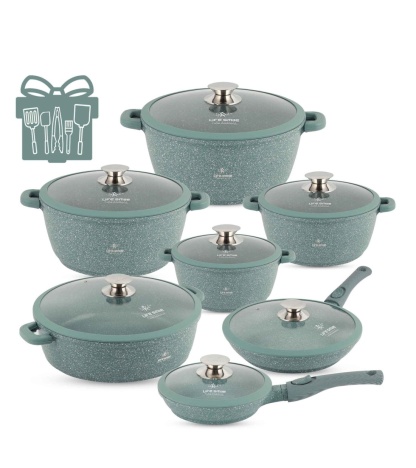 Cookware Set 29 pieces with Multiple Layer Granite Coating