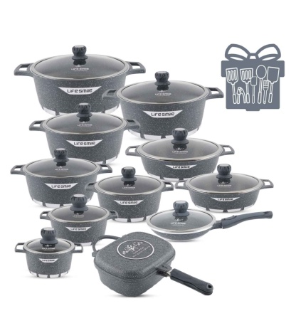 Cookware Set 29 pieces with Multiple Layer Granite Coating