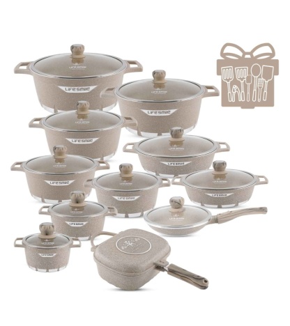 Cookware Set 29 pieces with Multiple Layer Granite Coating