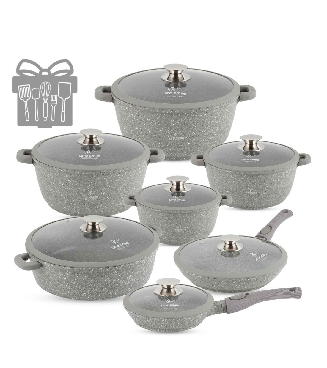 Cookware Set 29 pieces with Multiple Layer Granite Coating