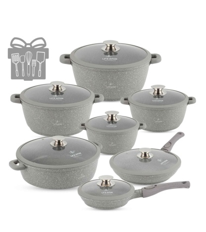 Cookware Set 29 pieces with Multiple Layer Granite Coating