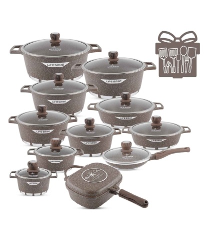 Cookware Set 29 pieces with Multiple Layer Granite Coating