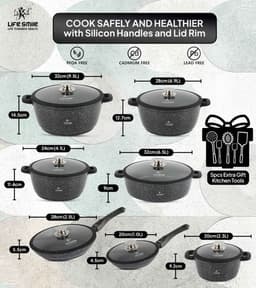 Cookware Set 29 pieces with Multiple Layer Granite Coating