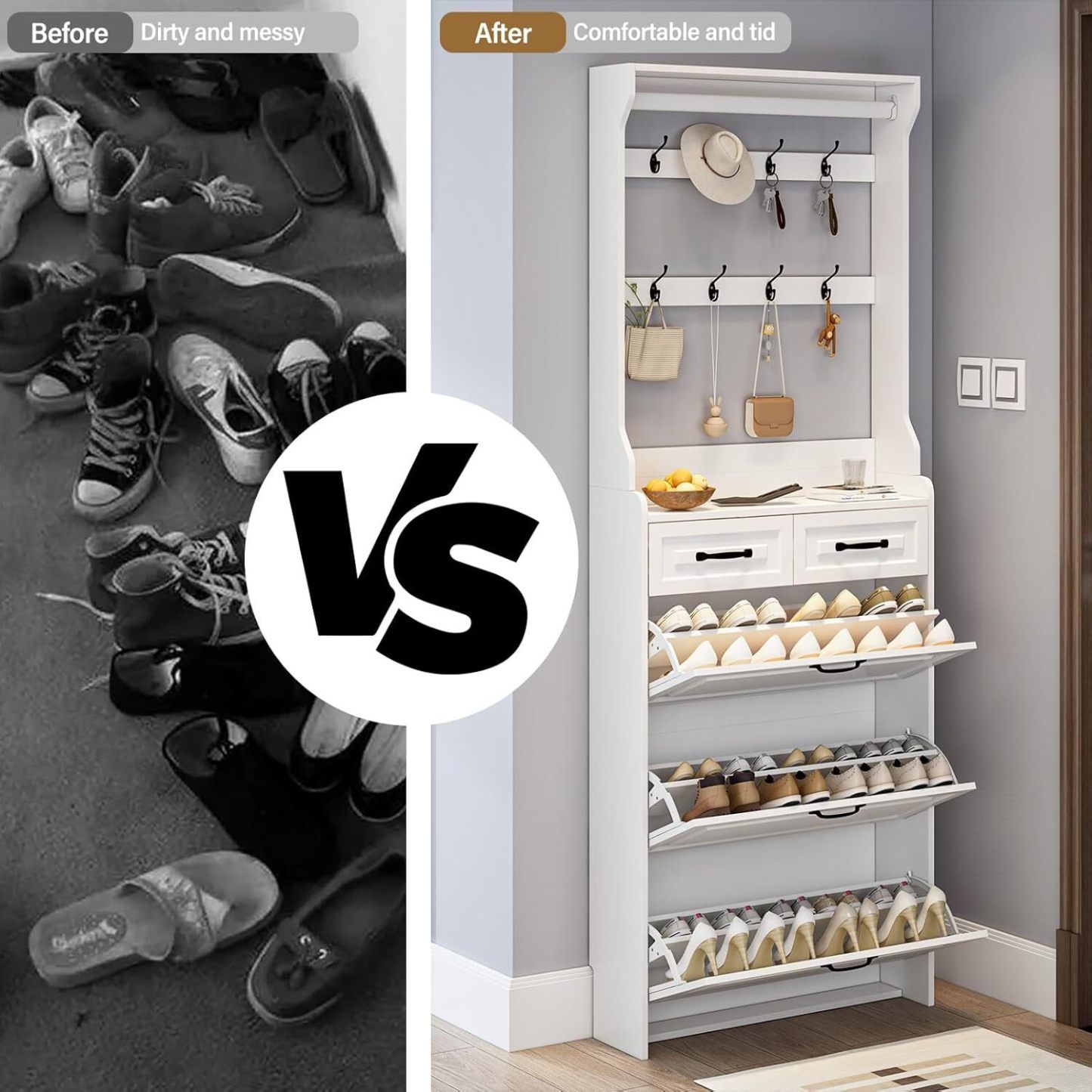 👞✨ Elegant and Space-Saving Entrance Shoe Cabinet!