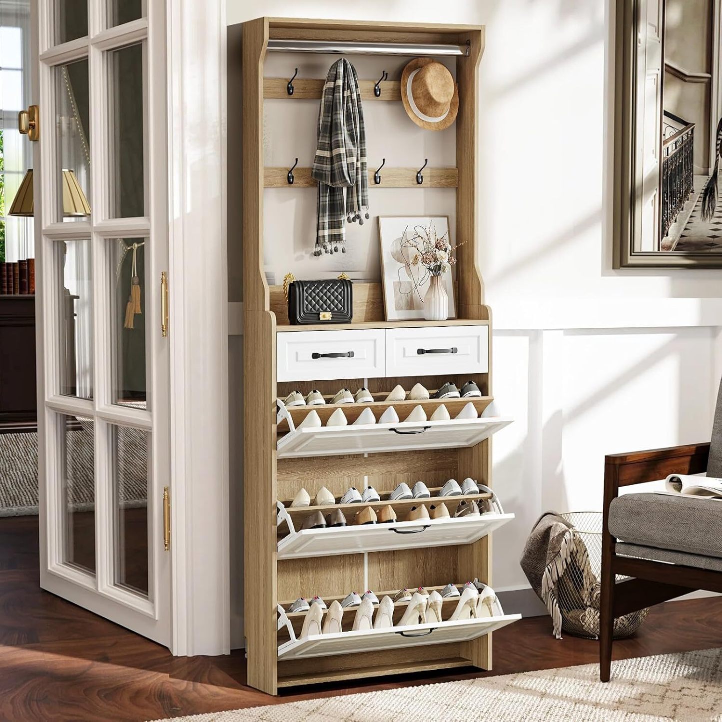 👞✨ Elegant and Space-Saving Entrance Shoe Cabinet!