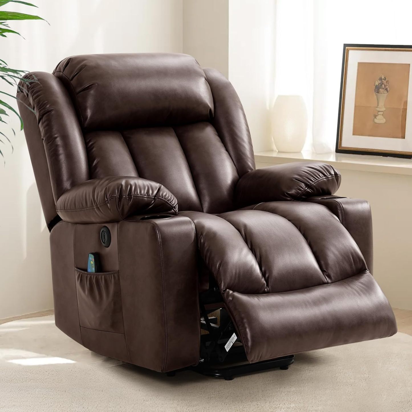 Oversized Electric Recliner Chair with Massage and Heat