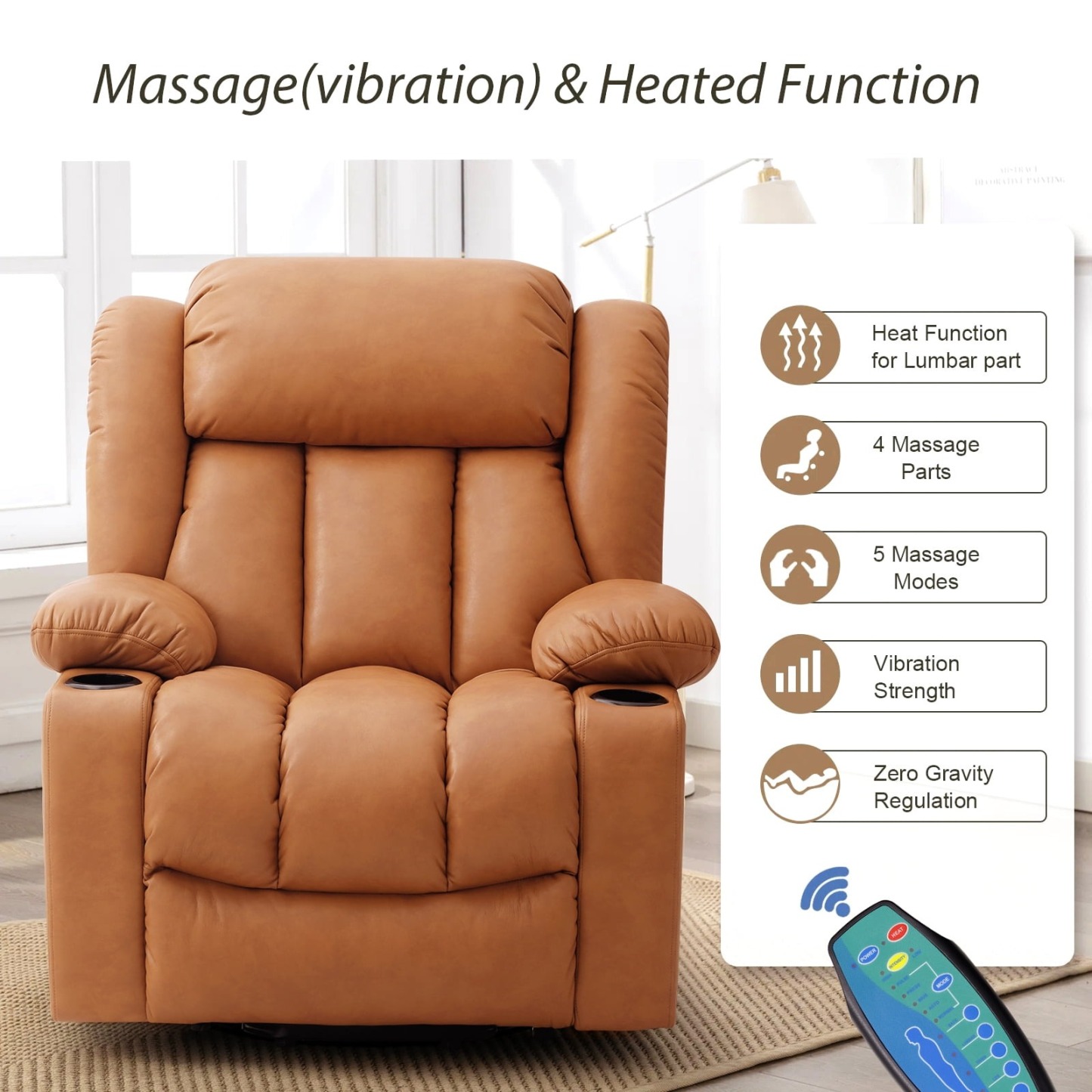 Oversized Electric Recliner Chair with Massage and Heat