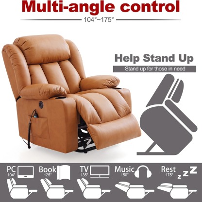 Oversized Electric Recliner Chair with Massage and Heat