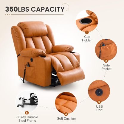 Oversized Electric Recliner Chair with Massage and Heat