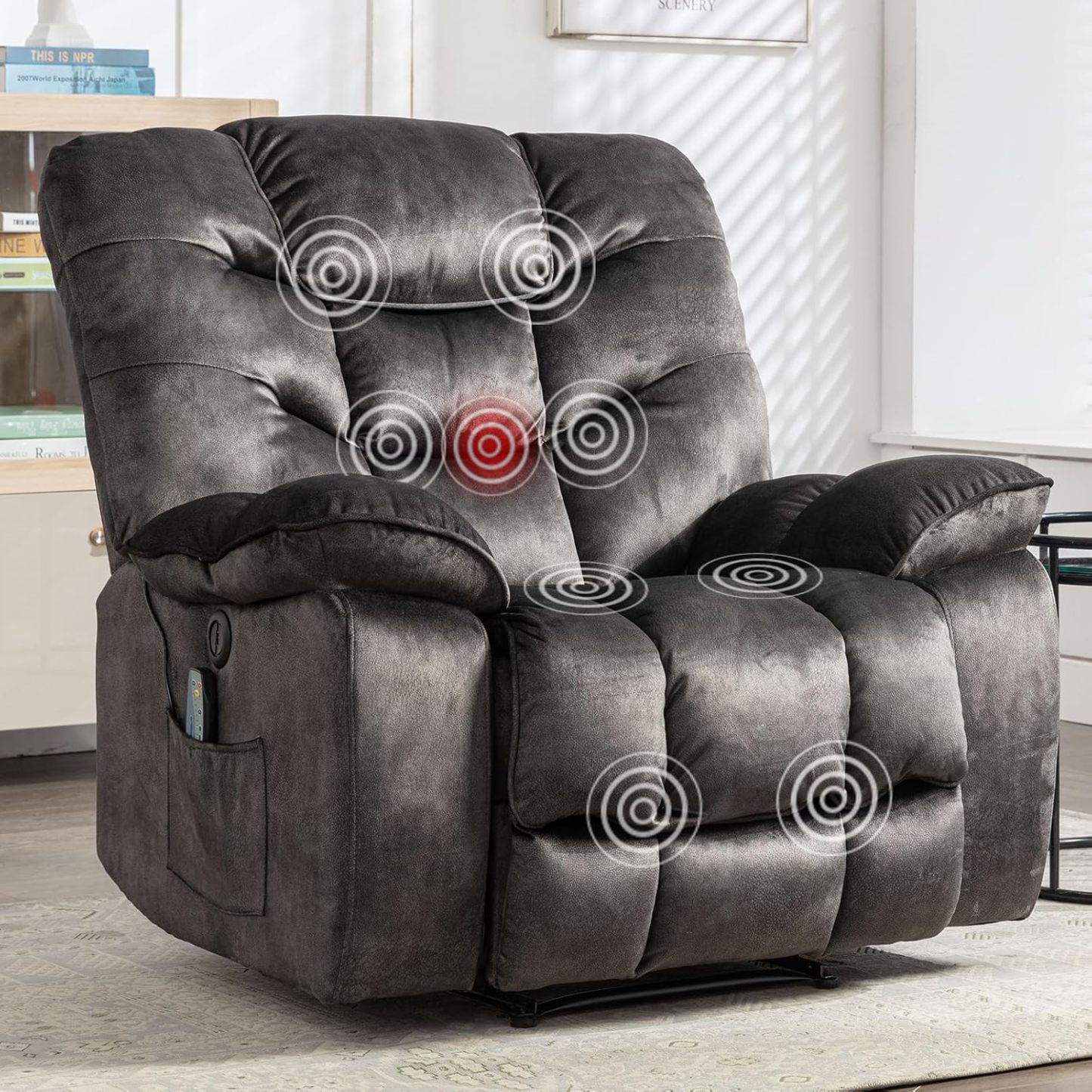 Oversized Electric Recliner Chair with Massage and Heat