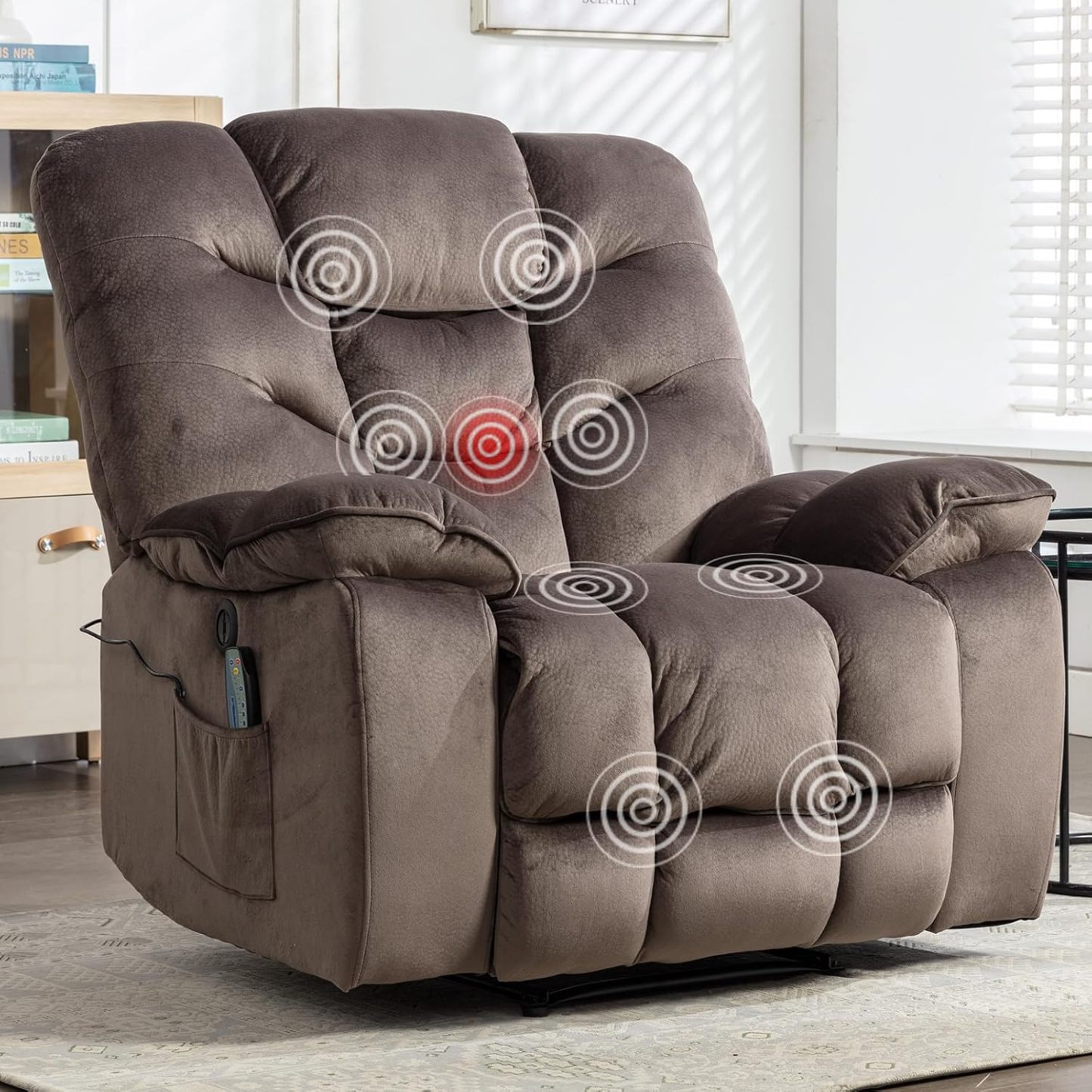 Oversized Electric Recliner Chair with Massage and Heat