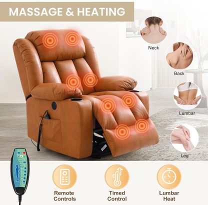 Oversized Electric Recliner Chair with Massage and Heat
