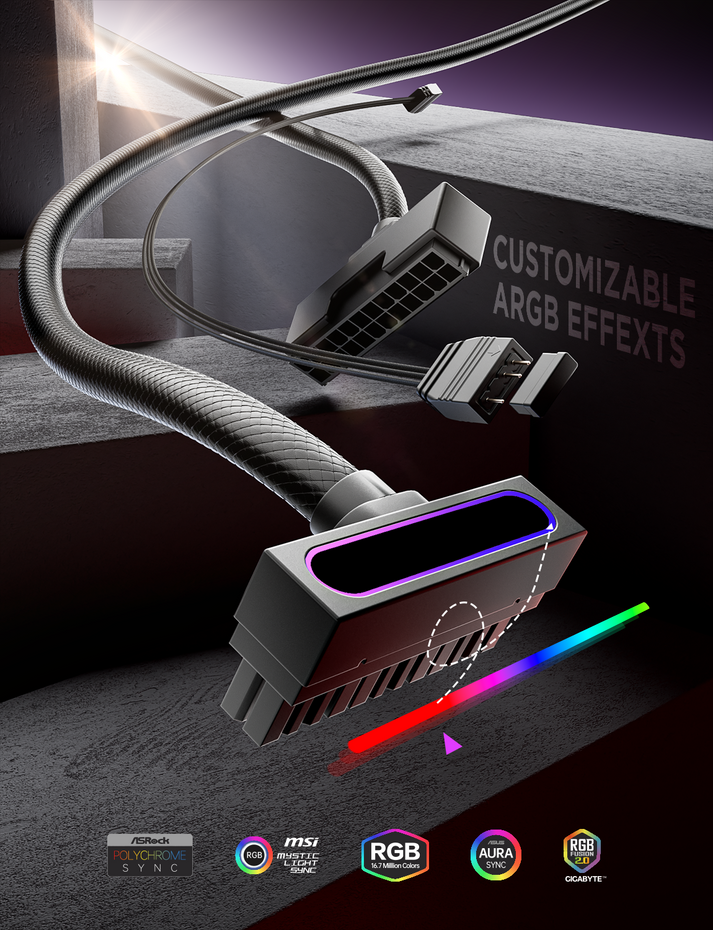 Hydrus-24PIN ARGB PSU Extension Cable (Only 200 pieces for pre-sale, limited)
