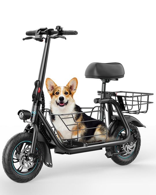 800W(Peak) Electric Scooter with Removeable Front And Back Basket