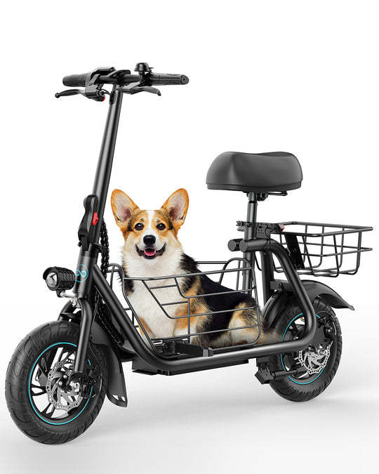 800W(Peak) Electric Scooter with Removeable Front And Back Basket