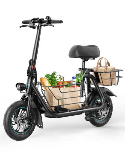 800W(Peak) Electric Scooter with Removeable Front And Back Basket