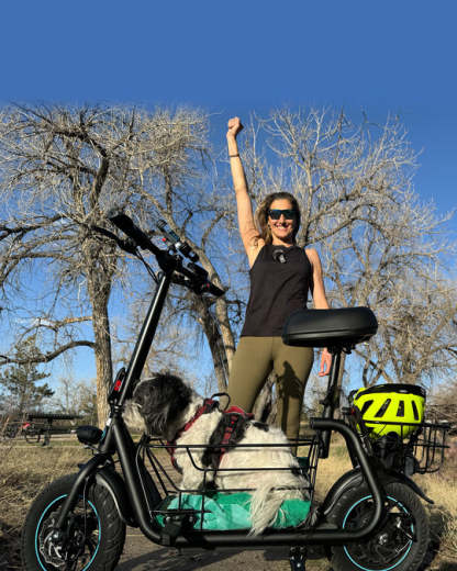 800W(Peak) Electric Scooter with Removeable Front And Back Basket
